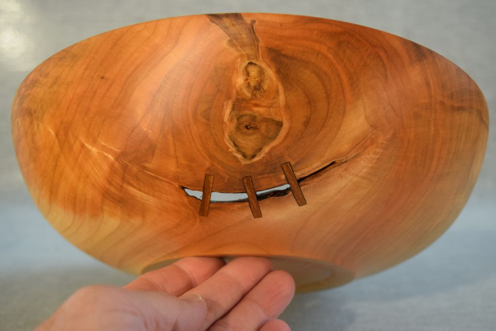 Pat Scott - Silver Maple Bowl with Stitches